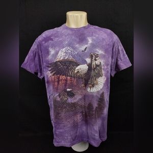 Vintage 90's The Mountain Tie Dye Printed T-Shirt American Eagles,Size:L
